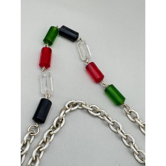 Vintage Sarah Coventry Retro Lucite Bead Silver Tone Necklace & Bracelet Set - Picture 4 of 11